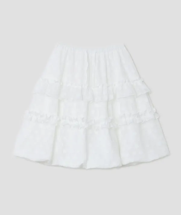 [2차] Layered Volume Lace Skirt [White]