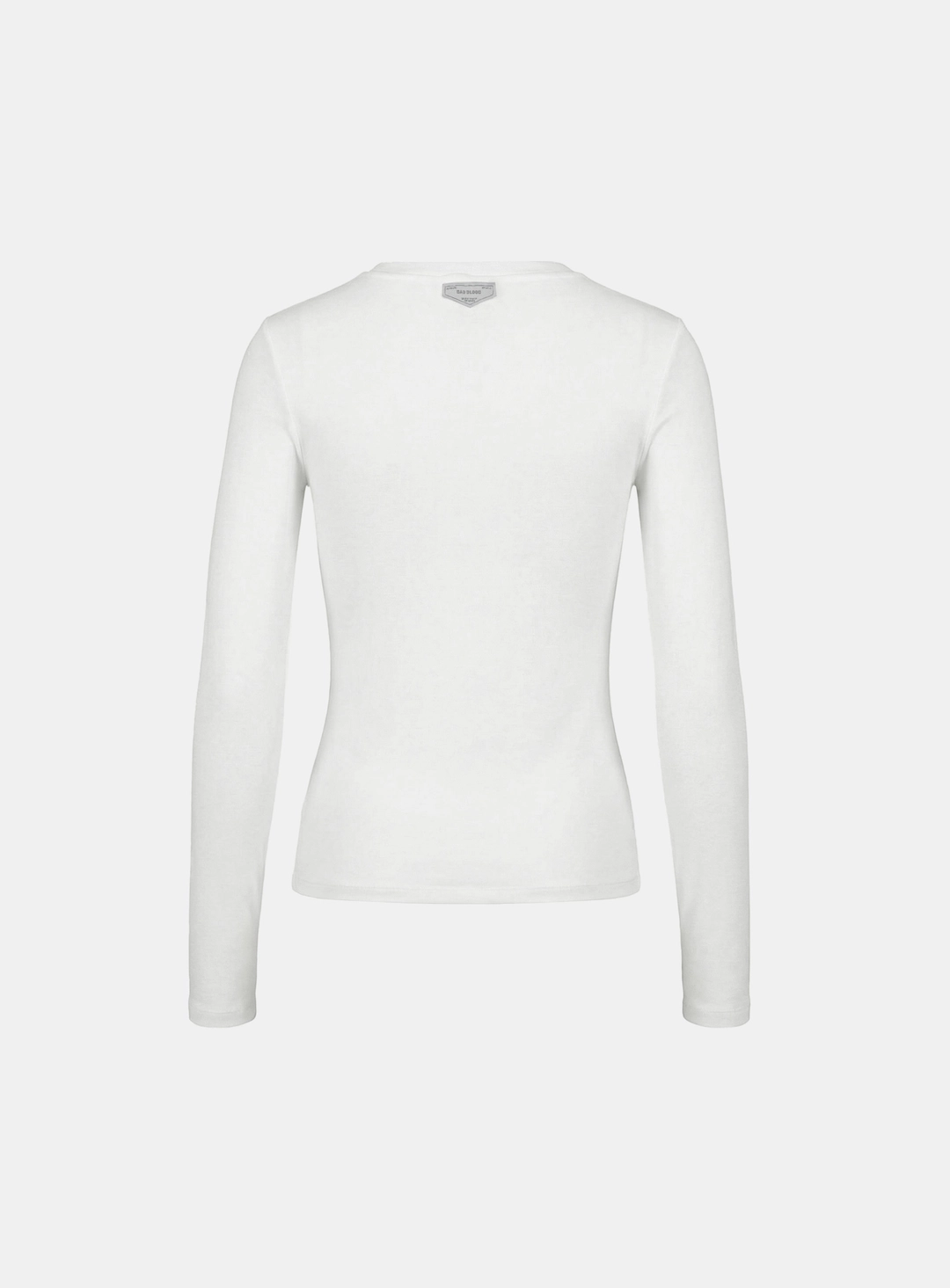 배드블러드 [w-tee26-045] BS Cotton Jersey Fitted Long Sleeve T-Shirt - White 상품 이미지 3