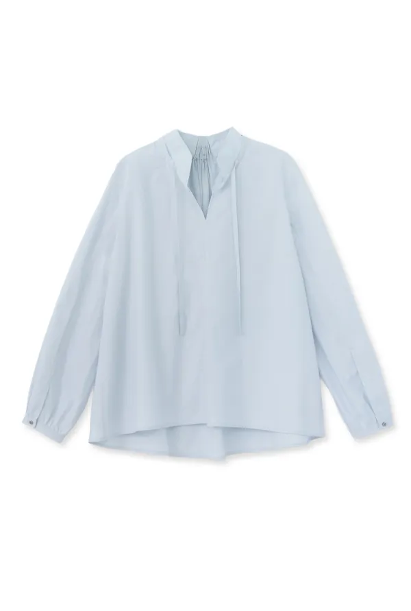LOOSE TIE BLOUSE (LIGHT BLUE)