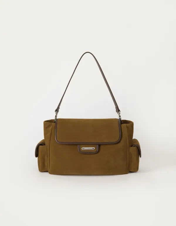 Post Bag - Suede Camel