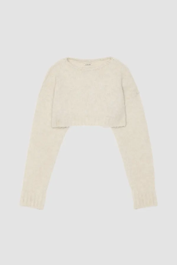 HAIRY WOOL CROP KNIT_IVORY