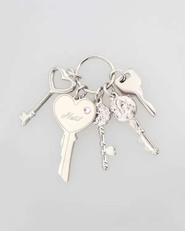 Heart Key Bundle Charm (+Necklace)