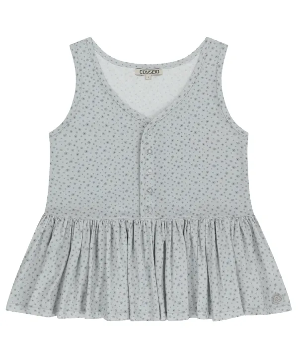 DUDU RUFFLE SLEEVELESS ICE GREY