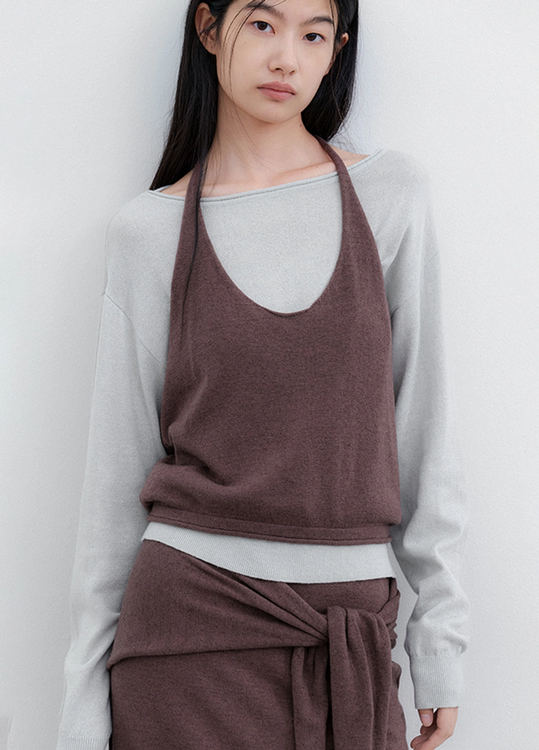 아뜰리에 나인 (T-7292)COLOR POINT HALTER VEST&TOP SET UP S 상품 이미지 2