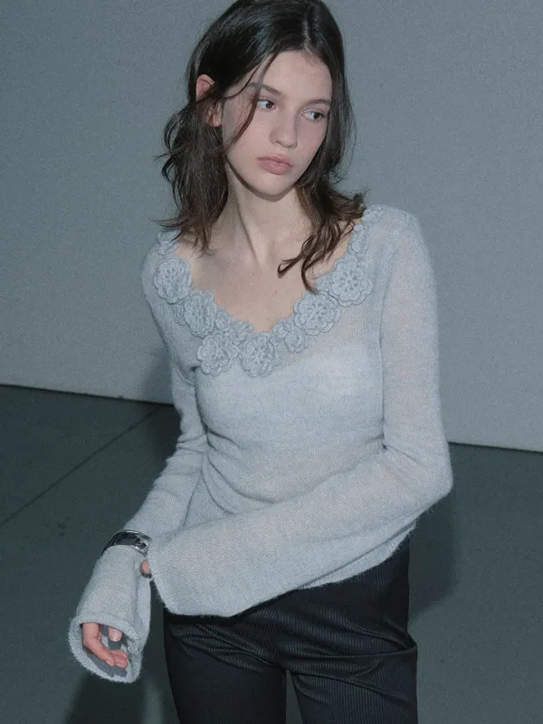 [9/18 예약 발송] [리오더] CORSAGE MIX PULLOVER (LIGHT BLUE)