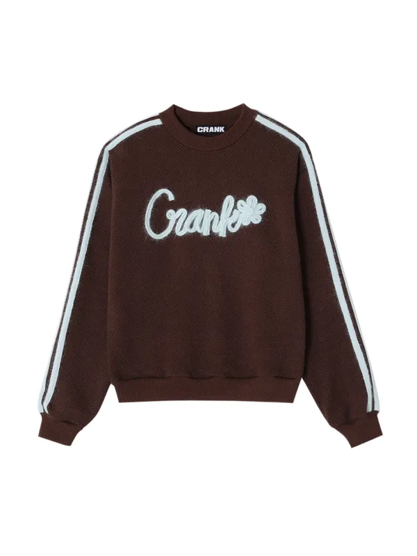 ANGORA LINE FLOWER KNITWEAR_BROWN