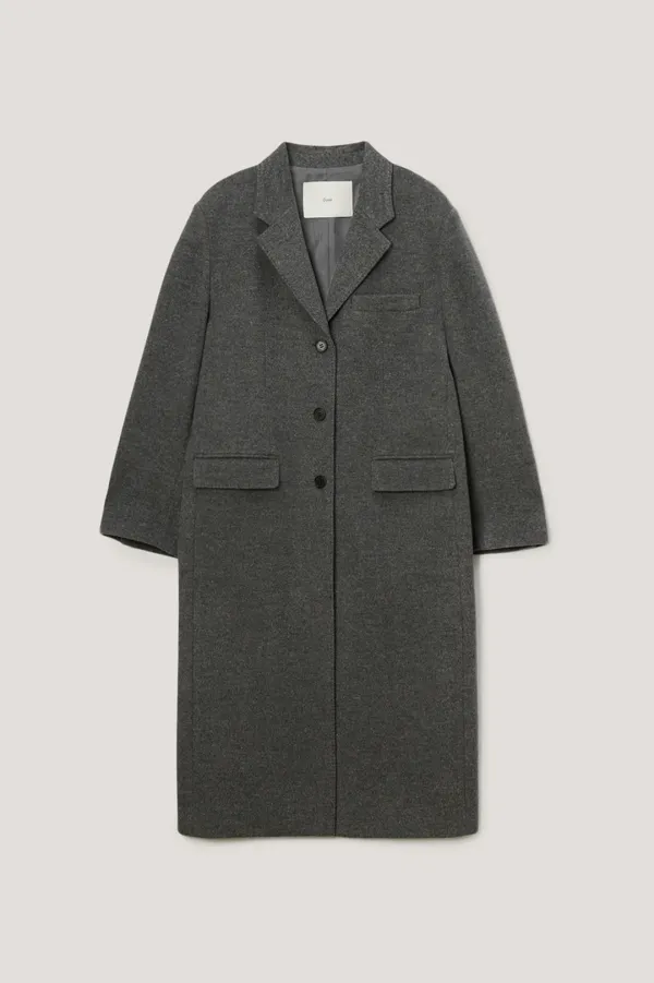 ESSENTIAL CASHMERE SINGLE COAT MELANGE GREY