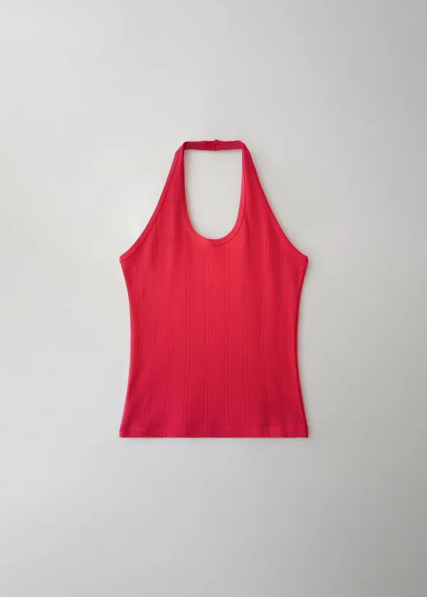 Etta ribbed halter sleeveless (red)