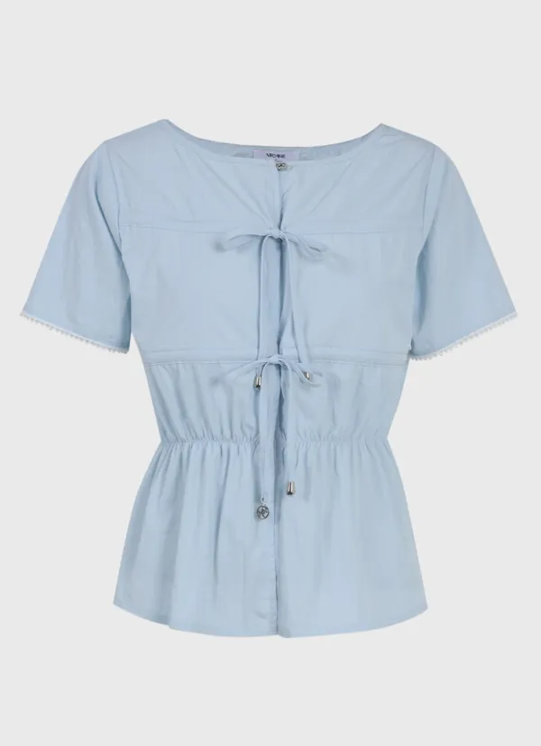 [44-120]  Evie String Blouse  이비 스트링 블라우스 (여름-데일리룩-러블리룩-캐주얼룩-데이트룩-반팔-블라우스-라운드넥-여리블라우스-스트링-고무밴딩-빅사이즈-자체제작) 