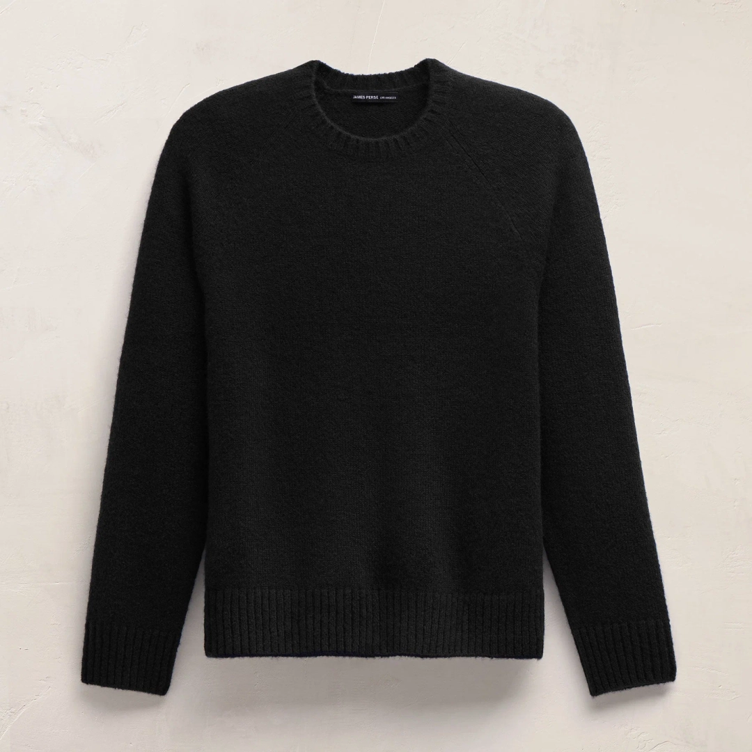 제임스펄스 Lightweight Textured Cashmere Crew - True Black 상품 이미지 1