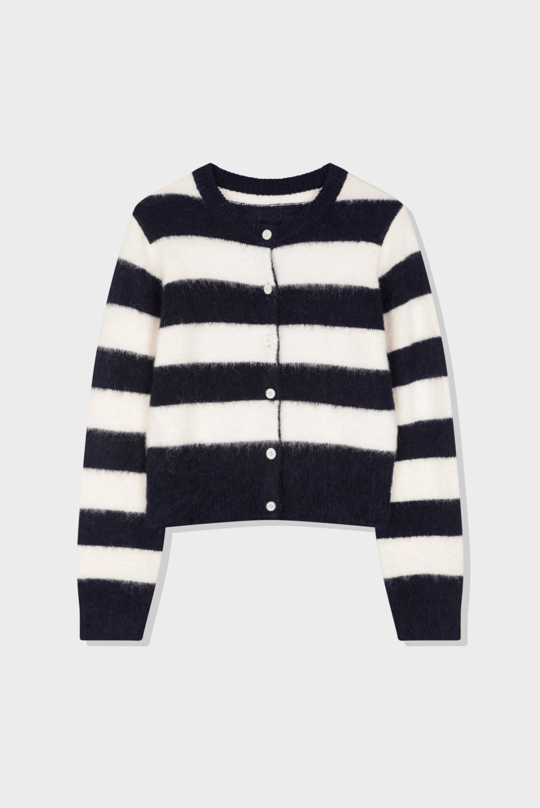 브렌다 브렌든 two tone cardigan - ivory navy 상품 이미지 1