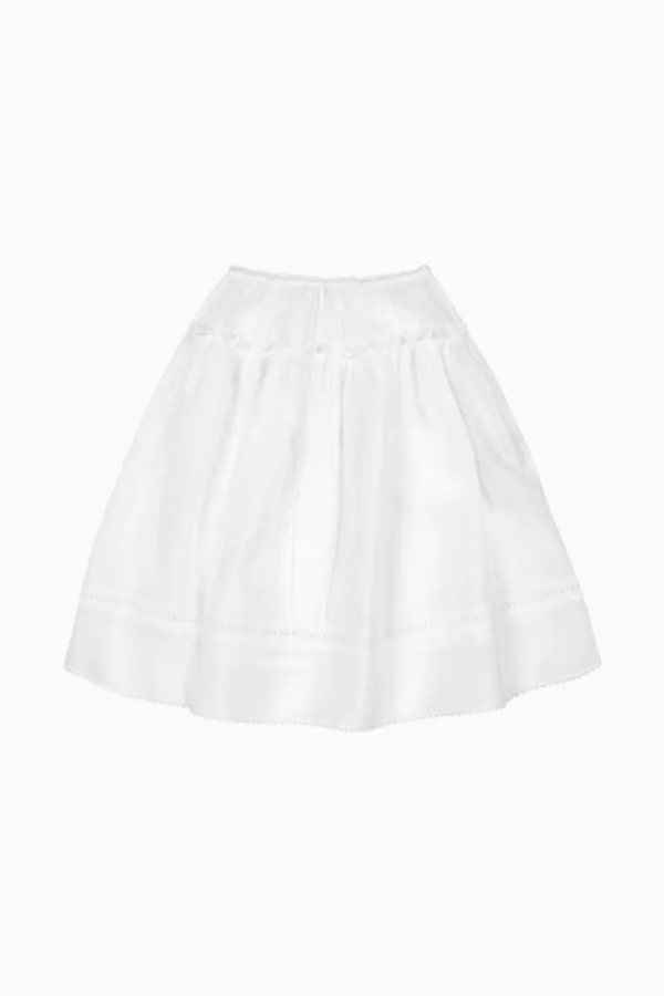 FRILL LAYERED SKIRT, WHITE