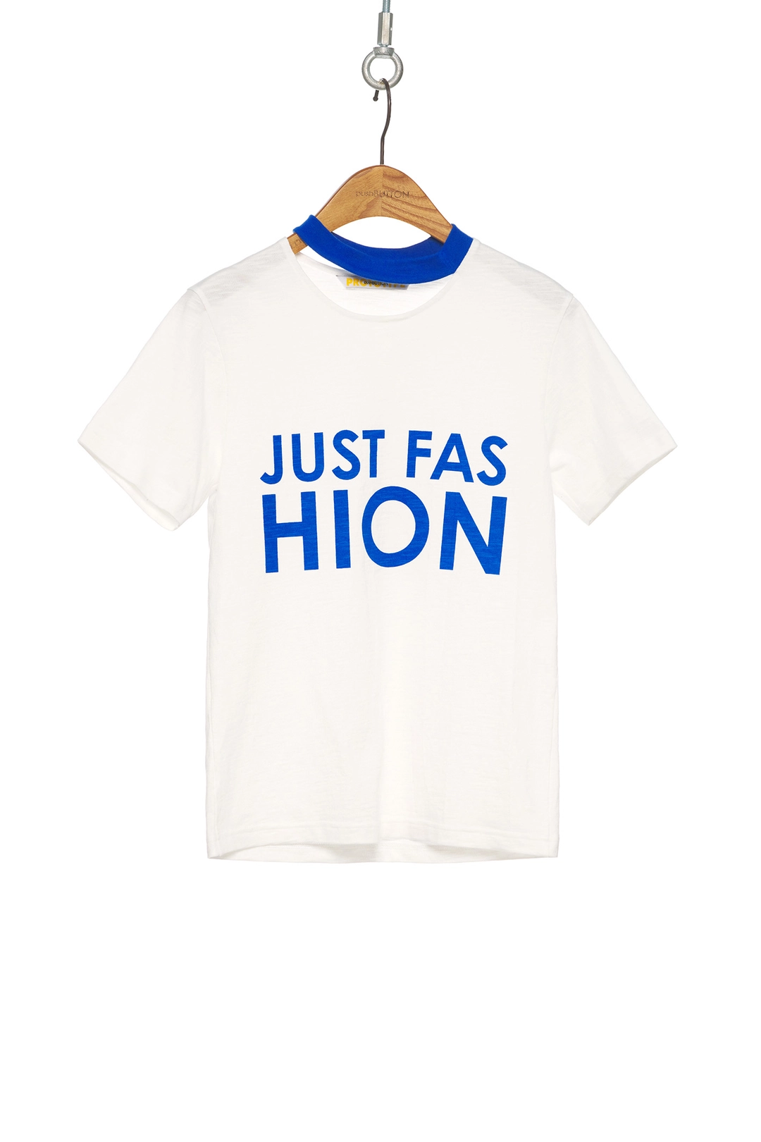 푸쉬버튼 SS25 BLUE SLITED NECK RIB T-SHIRT 상품 이미지 2