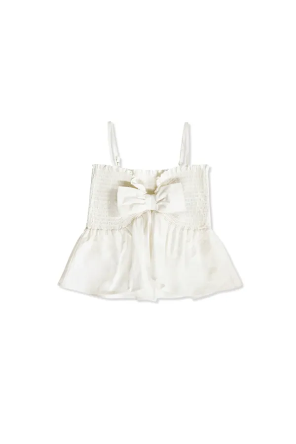 Ribbon smoke sleeveless_ivory