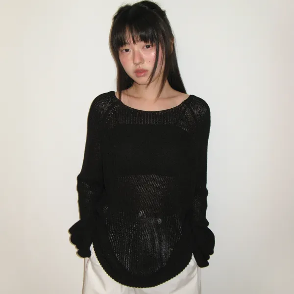 SUMMER LOOSE FIT PULLOVER BLACK