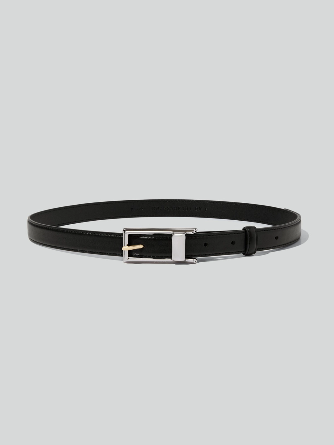 렉토 CONTRAST SIGNATURE SQUARE BUCKLE BELT (BLACK) 상품 이미지 1