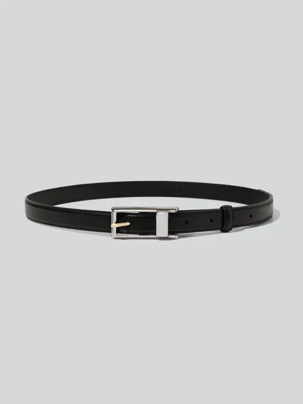 CONTRAST SIGNATURE SQUARE BUCKLE BELT (BLACK)