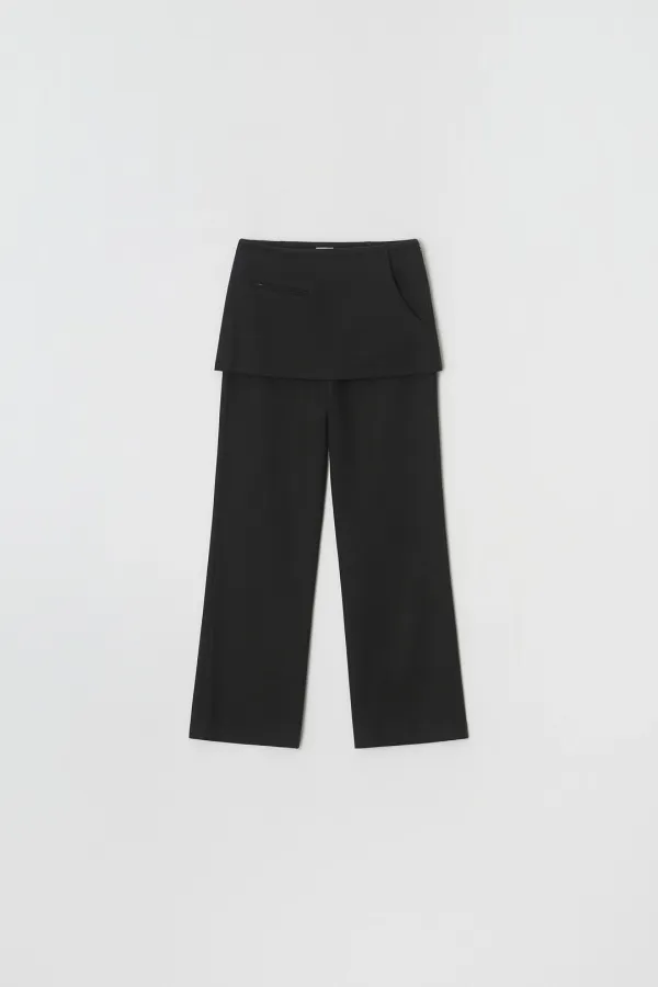 Zipper Pocket Skirt Pants (charcoal)