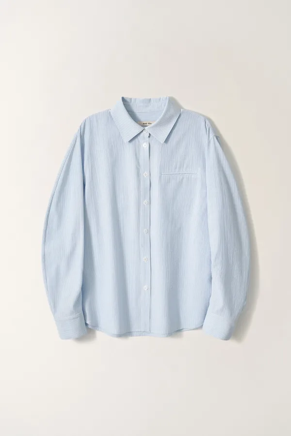 WATERLOO Volume sleeve shirt (Blue stripe)
