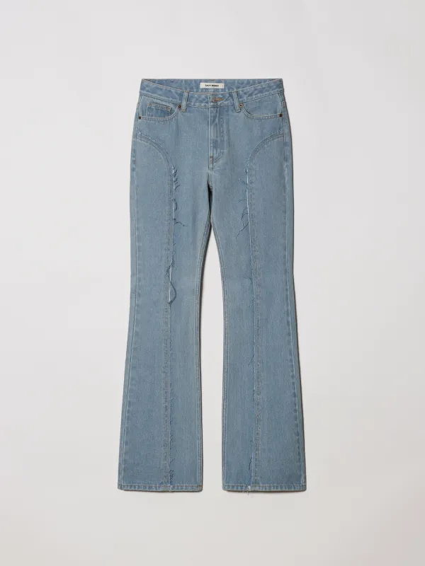 LINE CUTTING JEANS [BLUE]