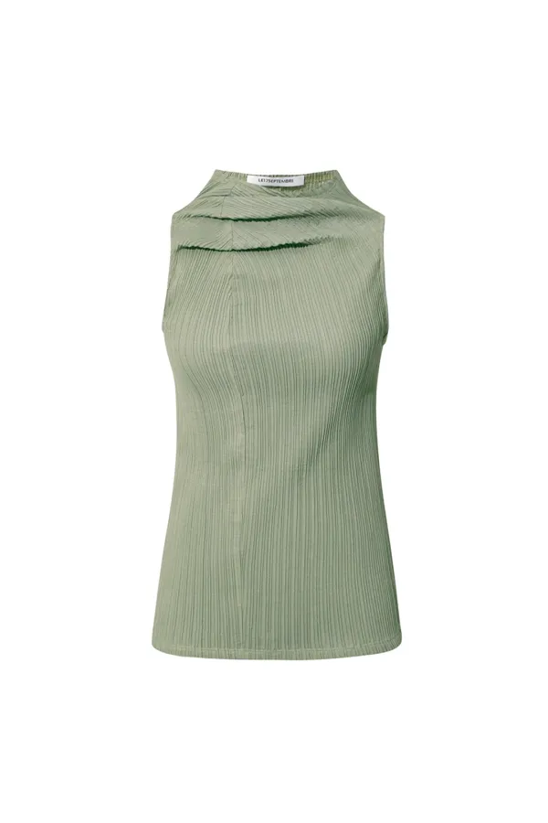 AUBE PLEATS BLOUSE [GREEN]