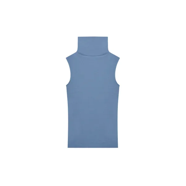 turtle neck sleeveless - blue