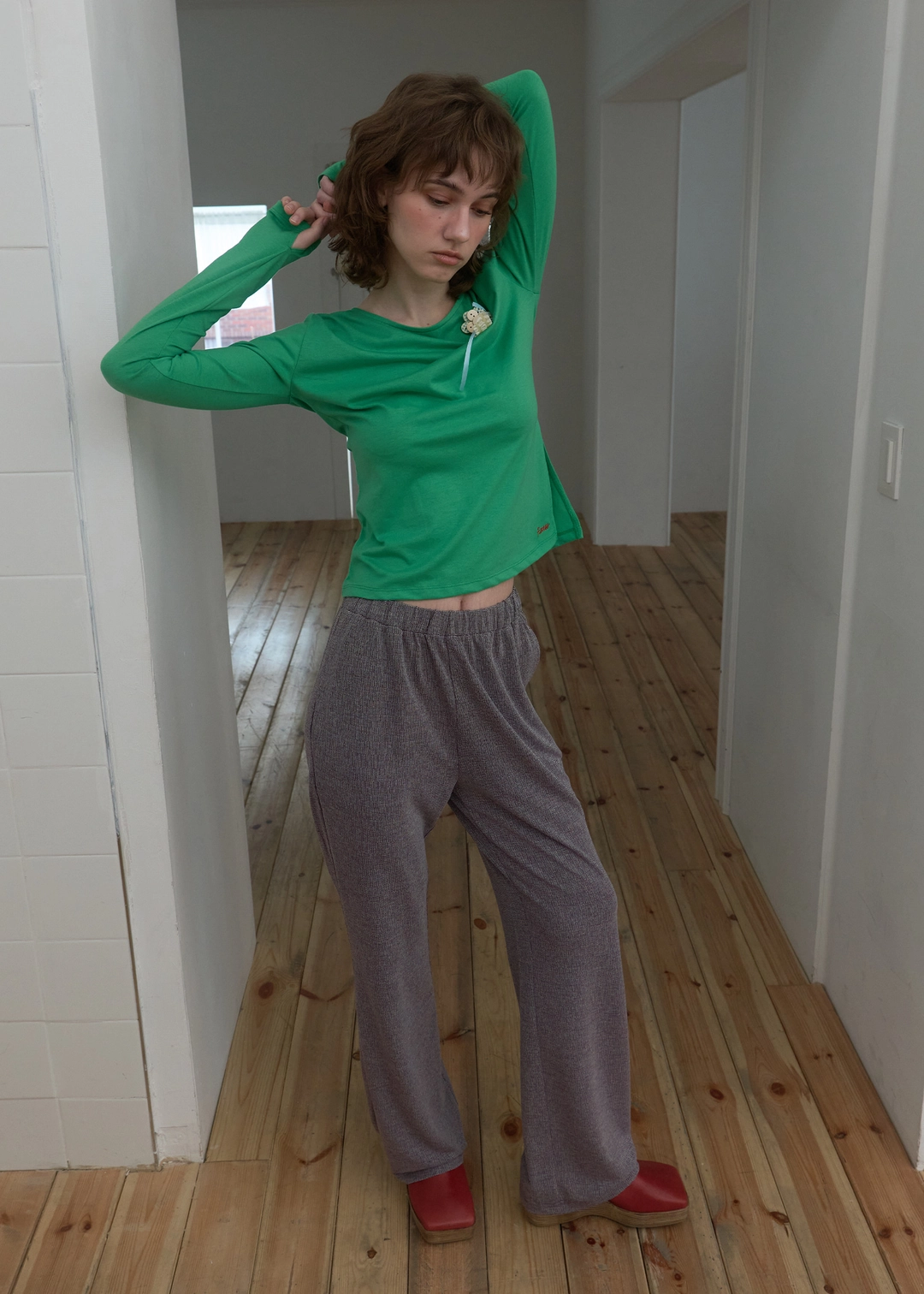 파이시스 Crinkle Easy Banding Pants_Purple 상품 이미지 1