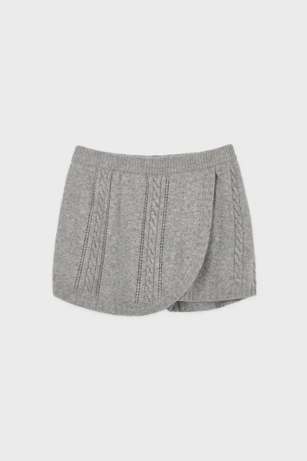 Cable Knit Short Pants (Melange Grey)