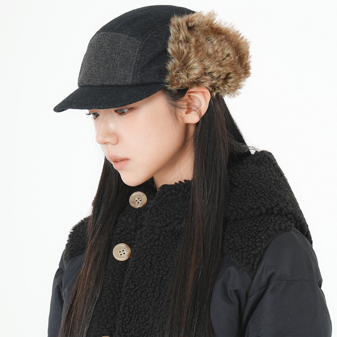 사파리스팟 Earflap Fur Wool Cap (Charcoal) 상품 이미지 2