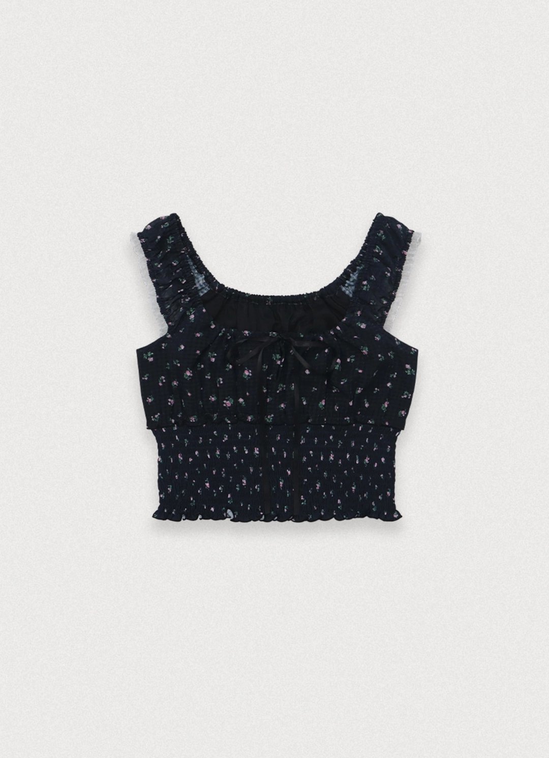 포에토 June flower blouse - black 상품 이미지 1