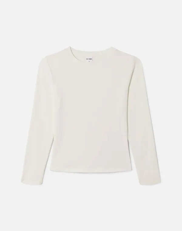Quarter Sleeve Slim Tee - Vintage White