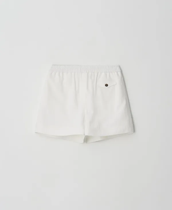 Soft Cotton Pocket Banding Shorts_WHITE
