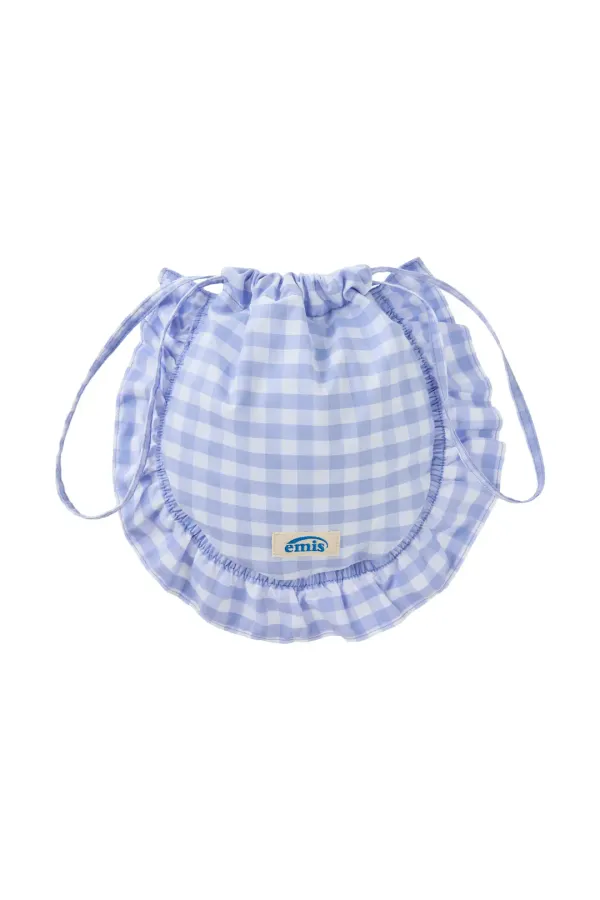 CHECK STRING ECO BAG-SKY BLUE
