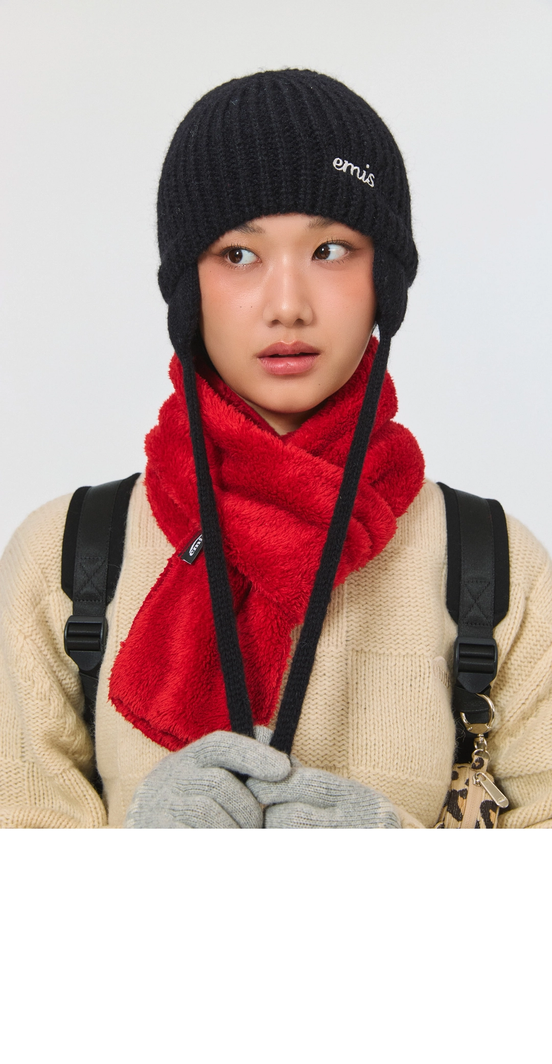 이미스 EARMUFF BEANIE-BLACK 상품 이미지 2