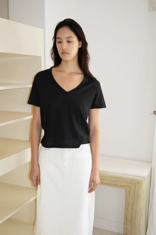 Cotton Denim Skirt (Cream)