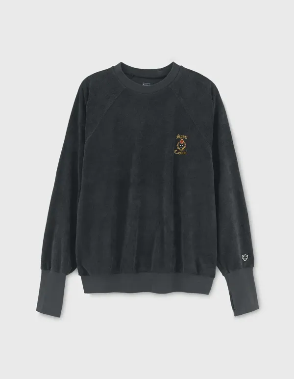 S&C CREST TOWEL CREWNECK / Black