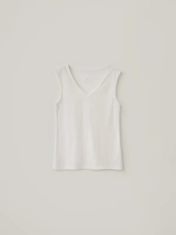 [Essential] Cotton V-Neck Sleeveless - Ivory