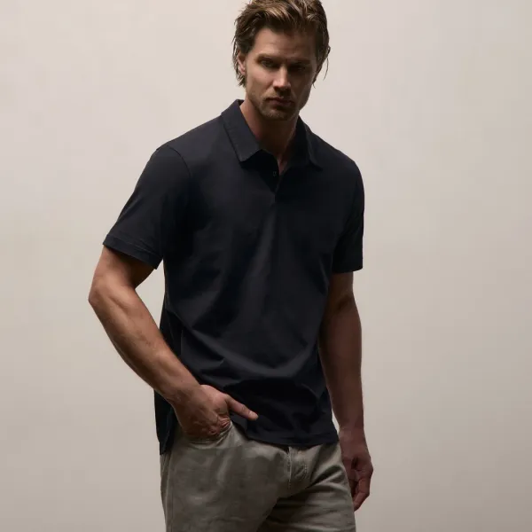 Sueded Jersey Polo - Deep