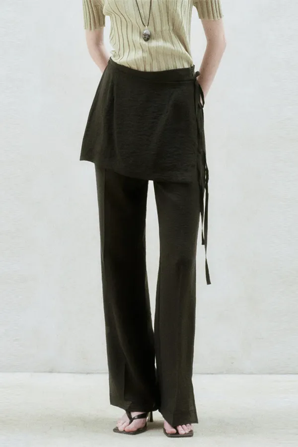 LAYERED WRAP PANTS