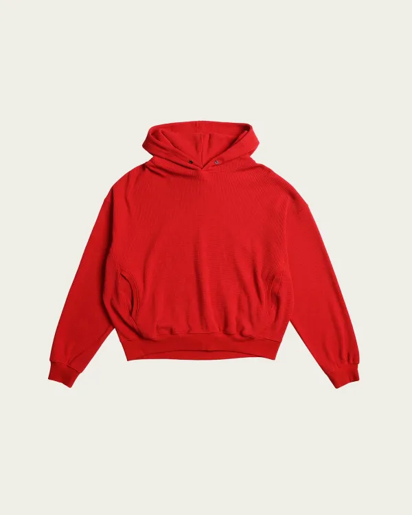 Finn Waffle Hoodie - Red