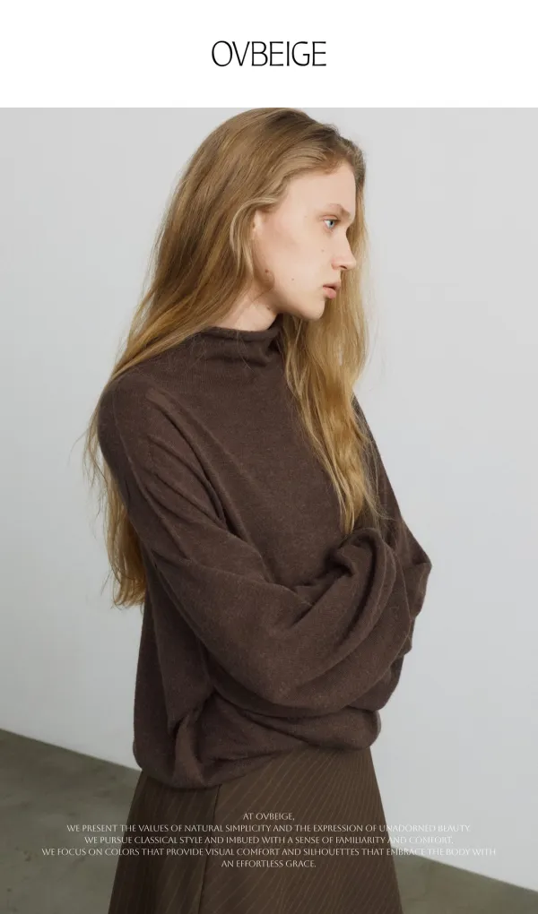 POESIE ALPACA KNIT_BROWN - OVBEIGE