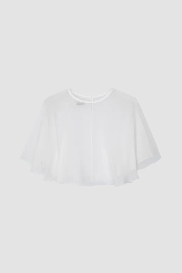[EXCLUSIVE] SHEER CHIFFON CAPE_WHITE