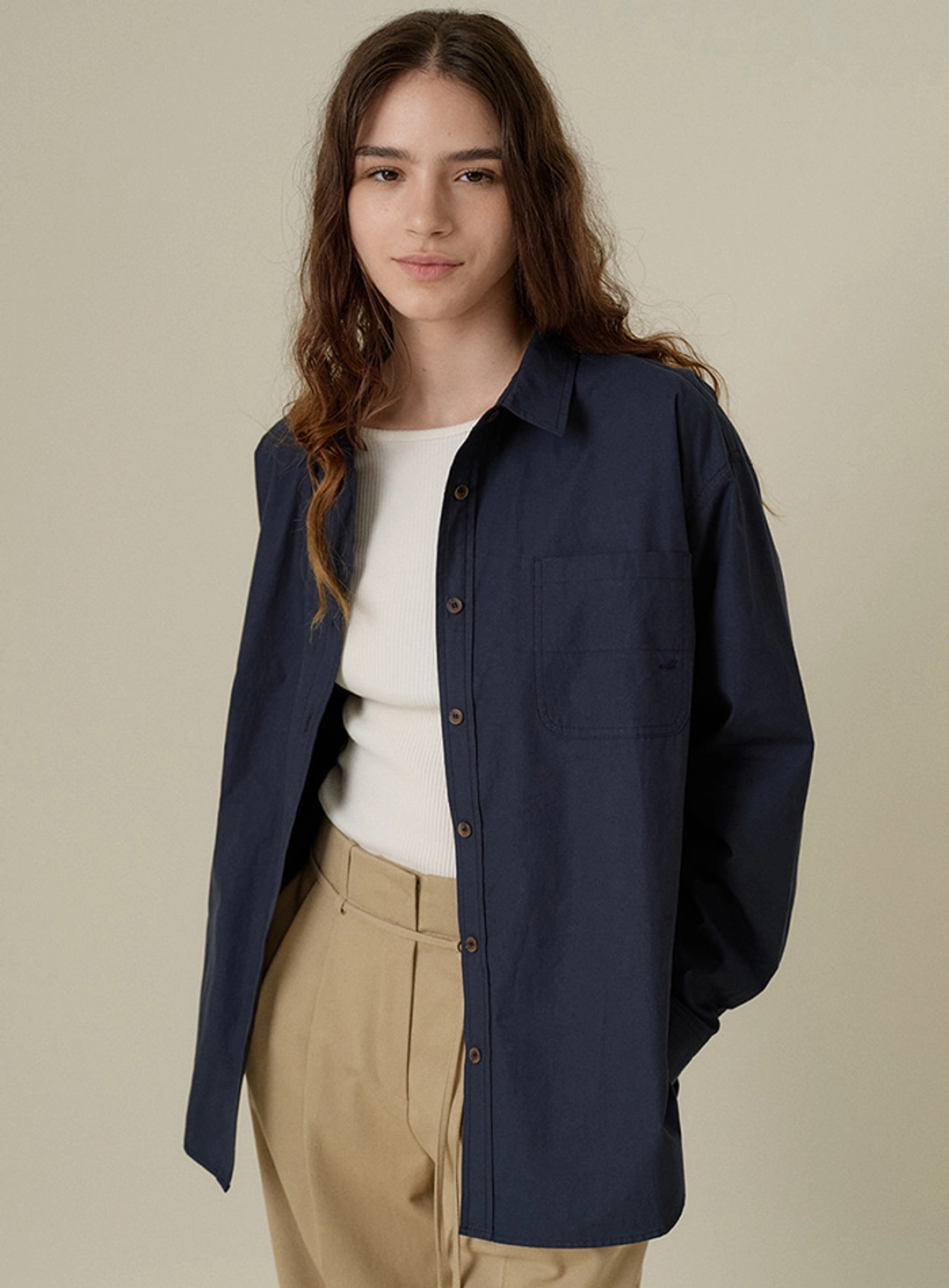 망고매니플리즈 DUONO COTTON SHIRT_NAVY 상품 이미지 2