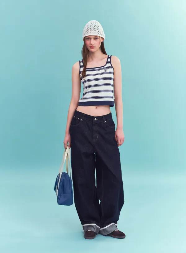 Nylon Trapeze Shoulder Bag - Blue