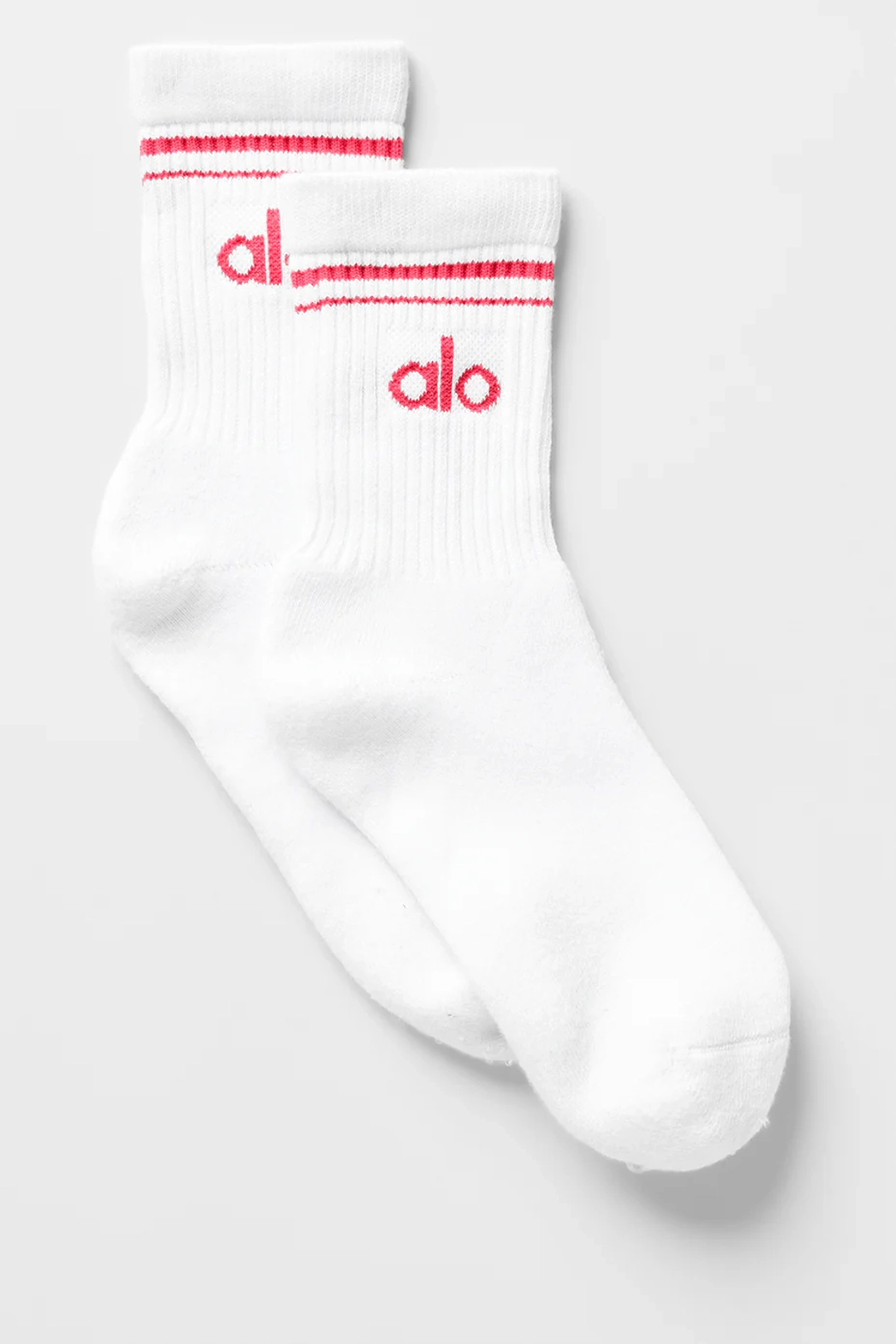 알로요가 Unisex Half-Crew Throwback Sock - White/Candy Red 상품 이미지 1