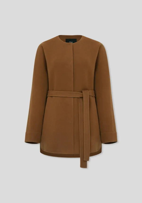 Kathryn Half Coat (Camel Brown)