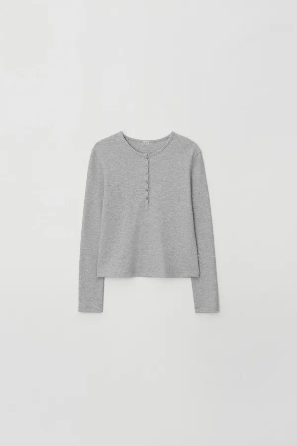 Waffle Henley Top (gray)