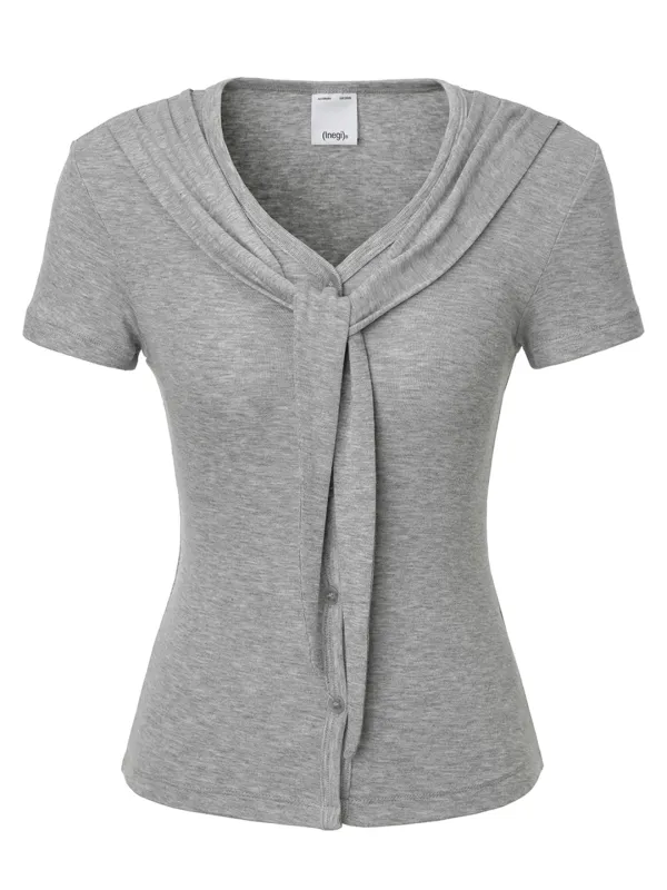 Mild Tie V-Neck Cardigan (grey)