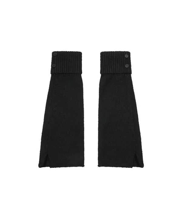 Button knit leg warmer BLACK