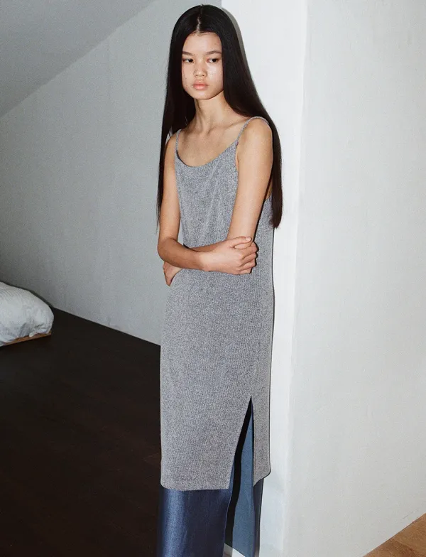 midi knit dress - grey